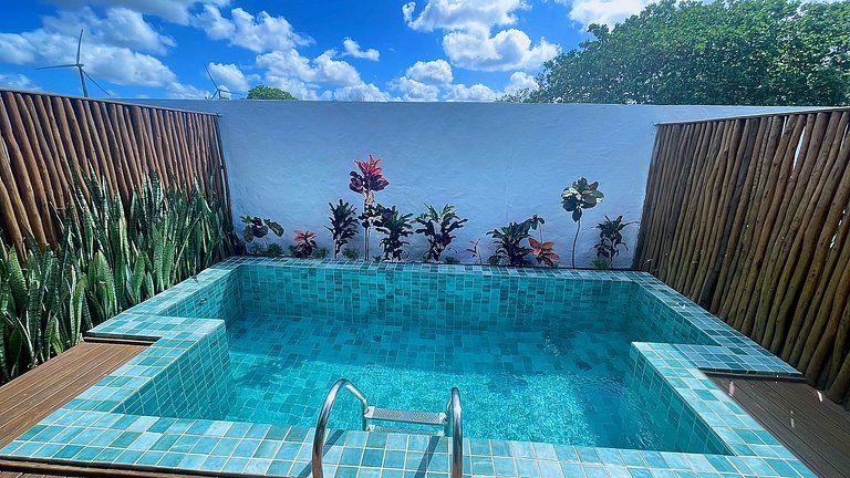 chalé com piscina privativa integrada