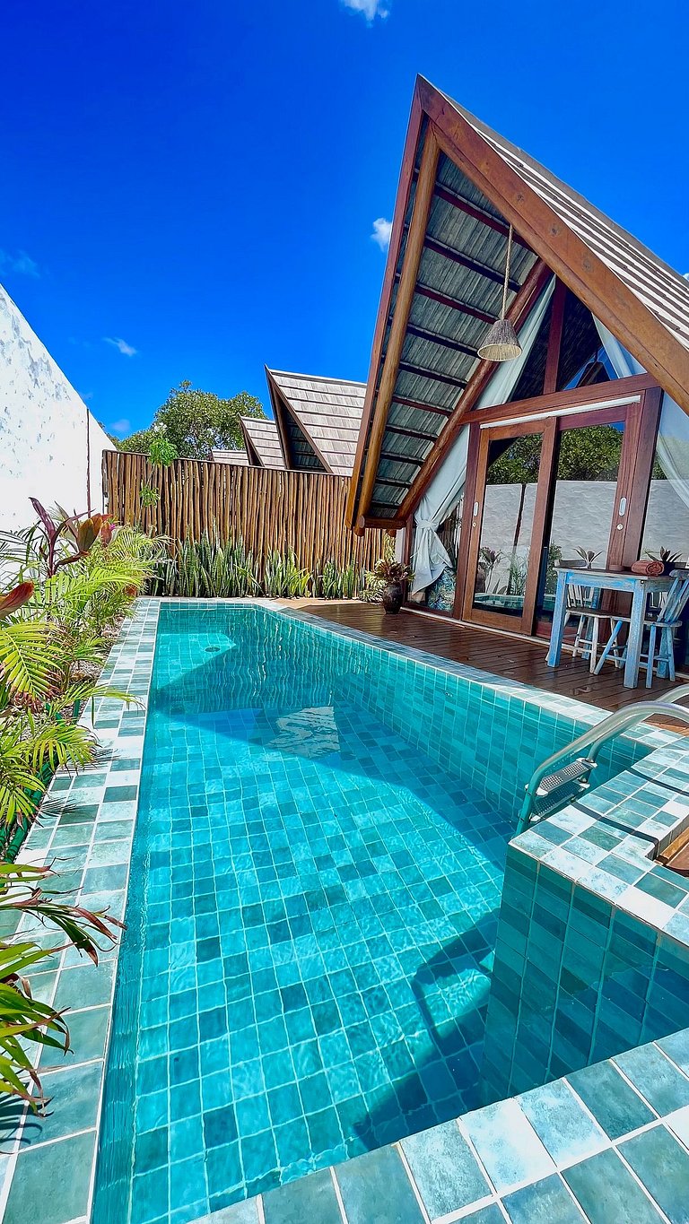 Lindo chalé de charme com piscina