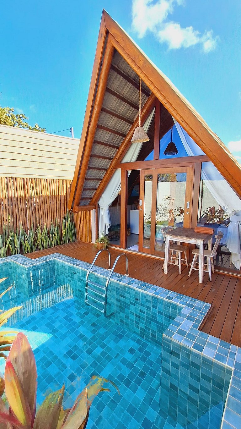 Lindo chalé de charme com piscina